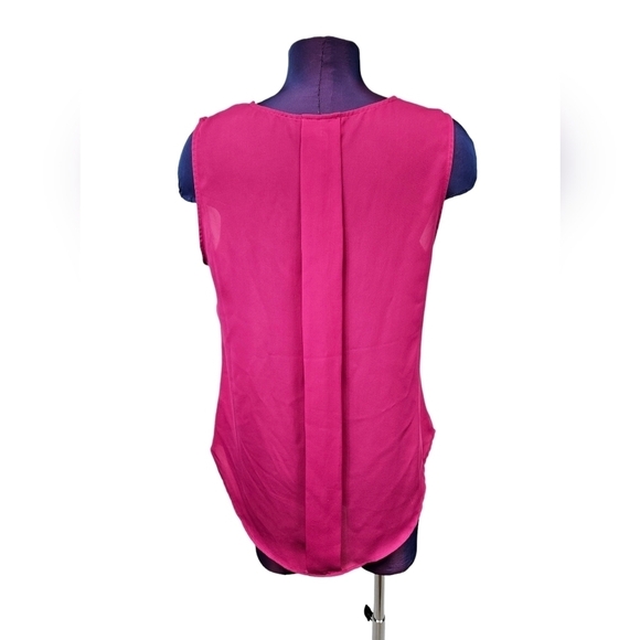 Laundry by Shelli Segal Hot Pink Sleeveless Chiffon Blouse Size‎ Medium Women - Picture 4 of 7